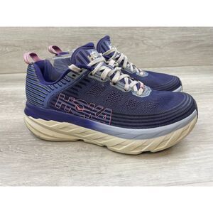 Hoka One One Bondi 6 Women's Sneaker Running Walking Mesh 9 Blue Athletic Shoes